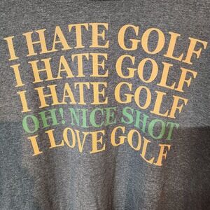SunFrog Shirts XL Gray I Hate Golf Tee Funny Golfing Graphic T-Shirt